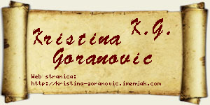 Kristina Goranović vizit kartica